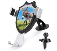 FodPand Universal Car Phone Holder Cradle 360° Rotation Auto Mount Stand Suction Cup Cell Donkey & Butterflies (Rainbow) Phone Mount for Dashboard Windshield Air Vent Compatible with All Smartphones