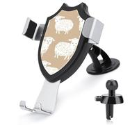 FodPand Universal Car Phone Holder Cradle 360° Rotation Auto Mount Stand Suction Cup Cell Doodle Style Sheep Phone Mount for Dashboard Windshield Air Vent Compatible with All Smartphones