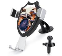 FodPand Universal Car Phone Holder Cradle 360° Rotation Auto Mount Stand Suction Cup Cell Jazz Drum Phone Mount for Dashboard Windshield Air Vent Compatible with All Smartphones