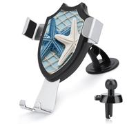 FodPand Universal Car Phone Holder Cradle 360° Rotation Auto Mount Stand Suction Cup Cell Sea Theme Starfish Phone Mount for Dashboard Windshield Air Vent Compatible with All Smartphones