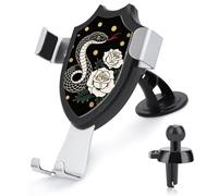 FodPand Universal Car Phone Holder Cradle 360° Rotation Auto Mount Stand Suction Cup Cell Snake Red Flower Phone Mount for Dashboard Windshield Air Vent Compatible with All Smartphones
