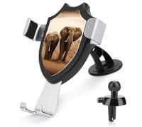 FodPand Universal Car Phone Holder Cradle 360° Rotation Auto Mount Stand Suction Cup Cell Wild Animals Elephants Phone Mount for Dashboard Windshield Air Vent Compatible with All Smartphones