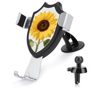 FodPand Universal Car Phone Holder Cradle 360° Rotation Auto Mount Stand Suction Cup Cell Yellow Summer Sunflower Phone Mount for Dashboard Windshield Air Vent Compatible with All Smartphones