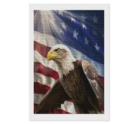 FodPand USA Flag Eagle Diamond Painting Kits for Adults Beginners 8x12 Full Drill Diamond Art with DIY Tools Round 5d Diamonds Dots Crafts Gem Art Paint by Diamonds for Home Wall Decor Relaxing Gift