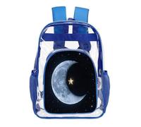 FodPand Venus Transit Clear Mini Backpack Transparent Backpacks PVC See Through Clear Bag for Work Travel, Blue, 43X32.5cm