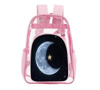 FodPand Venus Transit Clear Mini Backpack Transparent Backpacks PVC See Through Clear Bag for Work Travel, Pink, 43X32.5cm, Daypack Backpacks