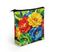 FodPand Vibrant Colored Makeup Bag with Sturdy Zipper，Linen Material Storage Bag,Large Capacity And Multi-Purpose Cosmetic Bag for Daily Life, Travel, Outings, Business Trips And Other Occasions