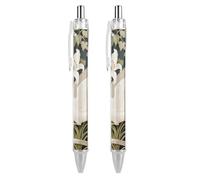 FodPand Vine White Dove Ballpoint Pens Fine Point Smooth Writing Pen Retractable Ball Point Pens 0.5mm Black Ink Pen Office Supplies Gifts for Men Women 2 PCS