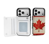 FodPand Vintage Canada Flag Case for iPhone 17 Phone Cover Flip Phone Protective Cover Cute TPU Anti-Scratch Shockproof Minimalist Aesthetic Case for Women & Men White