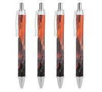 FodPand Volcano Wonder Ballpoint Pens Fine Point Smooth Writing Pen Retractable Ball Point Pens 0.5mm Black Ink Pen Office Supplies Gifts for Men Women 4 PCS
