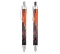FodPand Volcano Wonder Ballpoint Pens Fine Point Smooth Writing Pen Retractable Ball Point Pens 0.5mm Black Ink Pen Office Supplies Gifts for Men Women 2 PCS