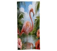 FodPand Watercolor Tropical Flamingo Bath Towel, Highly Absorbent & Quick Drying Beach Towel, Compact & Lightweight Pool Towel for Bathroom, Beach, Pool, Gym, Spa, and Hotel Use
