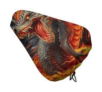 FodPand Waterproof Bicycle Seat Covers Fiery Dragon Bike Seat Cover | Universal Bicycle Saddle Cover with Drawstring, Rain Dust & Sun Protection Bike Seat Cushion Cover for Road, Mountain Bikes