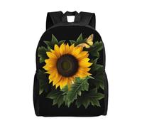 FodPand Weed with Sunflower Laptop Backpack for Men Women College Backpacks Water-resistant Lightweight Travel Bag Business Rucksack Large Capacity Hiking Daypack Bookbag Gift