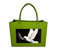 FodPand White Dove Peace Symbol Felt Tote Bag Reusable Large Handbag | Foldable Grocery Shopping Bag for Women Men, Daily Commute, Work,Travel, Lightweight, Christmas Gift Bags