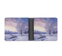 FodPand Winter Landscape Wallet Slim Minimalist Men Wallet Durable Portable Bifold Purse PU Passcase