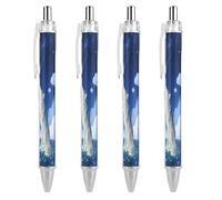 FodPand Wolf in The Dark Ballpoint Pens Fine Point Smooth Writing Pen Retractable Ball Point Pens 0.5mm Black Ink Pen Office Supplies Gifts for Men Women 4 PCS