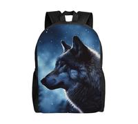 FodPand wolves in the moonlight Travel Backpack for Women Men 15.6 inch Laptop Backpack Waterproof Work Business Daypack, Lonely Wolf, One Size, Travel Backpacks