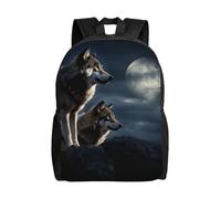FodPand wolves in the moonlight Travel Backpack for Women Men 15.6 inch Laptop Backpack Waterproof Work Business Daypack, Wolves in the Moonlight, One Size, Travel Backpacks