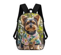 FodPand Yorkie Floral Laptop Bag 17 Inch Back Pack Travel Backpack Sports Work Backpacks Teacher Bookbag