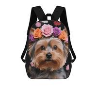 FodPand Yorkie Floral Laptop Bag 17 Inch Back Pack Travel Backpack Sports Work Backpacks Teacher Bookbag