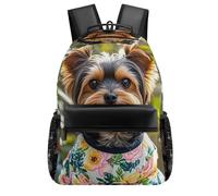 FodPand Yorkie Floral Laptop Bag Back Pack Travel Backpack Sports Work Backpacks Teacher Bookbag 16.5in