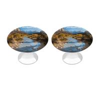 FodPand Zion National Park Cabinet Handles 2-Pack 1.1 Inch Round Stainless Steel Cabinet Pulls Knobs Pulls with Screws Silver Hardware for Kitchen Cabinets, Furniture Doors, & Dressers
