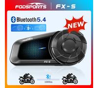 Fodsports FX-S Bluetooth Helmet Headsets Motorcycle Intercom BT 5.4 Wireless Comunicator Moto Interphone 1000m Waterproof Black