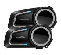 Fodsports FX7 Motorcycle Bluetooth Headset, 10 Riders Mesh Motorcycle Intercom, Dual Chips V5.4 Helmet Bluetooth Headset with Audio Multitasking,Noise Reduction,Music Share, FM,2 Pack