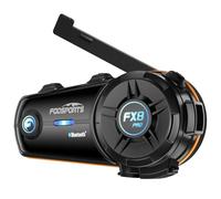 Fodsports FX8 Pro Motorcycle Bluetooth Headset,10 Riders Motorcycle Intercom with App Control,Audio Mixing,Music Sharing,FM,Noise Cancellation,3 Sound Effects,IP65 Waterproof for Motorbike Helmet