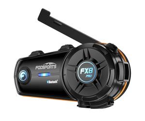 Fodsports FX8 Pro Motorcycle Bluetooth Headset,10 Riders Motorcycle Intercom with App Control,Audio Mixing,Music Sharing,FM,Noise Cancellation,3 Sound Effects,IP65 Waterproof for Motorbike Helmet