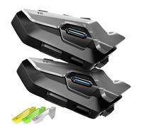 Fodsports T5 Motorcycle Bluetooth5.4 Headset Motorbike Intercom | 2-way Motorbike Helmet Headset,Music Sharing,Triple Noise Cancellation,FM ,Voice Assistant,IP67,4 Shell,Stereo Sound (2 Pack)