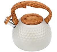 Foedo Tea pot, 3.2Qt Whistling Tea Kettle Stovetop, Convenient switch/heat-resistant handle, coffee, tea, milk teapots, Gas Electric Applicable (cream)