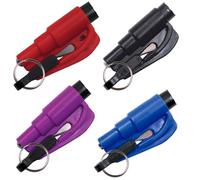 FOEEORT 4 PCS Car Window Breaker,2 in 1 Glass Breaker and Seatbelt Cutter, Safety Window Break Hammer, Emergency Keychain Car Escape Tool, Applicable to Most Cars, Car Accessories 4 Color