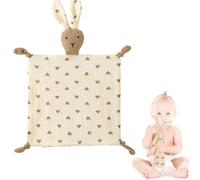 FOEEORT Baby Comforter Blanket,Soft Muslin Bunny Security Blanket Personalised Newborn Infant Toy Blanket,Rabbit Baby Blanket for Infant Toddler Newborn Boys and Girls