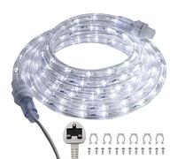 FOEERS LED Rope Lights,3m/10FT Outdoor Tube String Lights with Plug in,Waterproof Fairy Lights with Connector for Indoor,Bedroom,Stair,Patio,Christmas Decoration(Cool White)