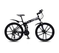 FOELANNE City bike, Mountain Bike High Carbon Steel Frame Dual Disc Brakes Suspension Multi-Speed Multicolor(Black Sier,27 Speed)
