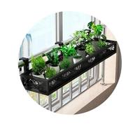 FOELANNE Fence Hanging Planters Holder, Wrought Iron Flower Stand Black Multi Sizes For Balcony Window Sill Succulent Rack(120 * 25 * 12cm)