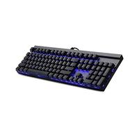 FOELANNE Gaming Keyboard, 104 Key Mechanical Gaming Keyboard RGB Backlight 14 Modes Blue Switch Black