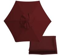 FOELANNE Garden Parasol Canopy Cover, Patio Umbrella Replacement Canopy 6.5-9.8ft for 6 Arms 8 Arms Multicolor(Burgundy,6 ribs-3m(9.8ft))