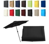 FOELANNE Garden Parasol Canopy Cover, Replacement Canopy Cover For 6 Or 8 Ribs Patio Umbrella In Multicolor Multiple Sizes(Black,6 ribs-3m(9.8ft))