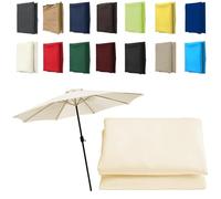 FOELANNE Garden Parasol Canopy Cover, Replacement Canopy Cover For 6 Or 8 Ribs Patio Umbrella In Multicolor Multiple Sizes(White,6 ribs-3m(9.8ft))