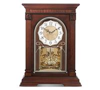 FOELANNE Mantel Clocks, Mantel Clock with Chimes and Crystal Pendulum Silent Quartz Movement 34 x 25.8 x 12.6 cm