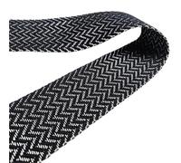 FOELANNE Nylon Heavy Webbing Strap, Cotton Webbing Strap 1 Meter 40mm Width Multicolor For Bag Strap Belt DIY Craft Sewing(Silver Black)