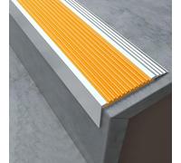 FOELANNE Self Adhesive Rubber Angle Edging, Aluminium Alloy Stair Nosing Edge Trim L-Shaped Multicolor Multiple Sizes(Yellow,9.6x3cm)