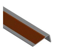 FOELANNE Self Adhesive Rubber Angle Edging, Stair Trim L-Shape PVC Grooved Non-Slip Wear Multicolor 200-500cm(Brown,200cm)