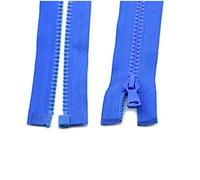 FOELANNE Zips For Sewing Resin Zipper, 3Pcs Plastic Zippers 5# 30-90 cm Resin Zipper Open-End Auto Lock Zipper(Blue,80cm)