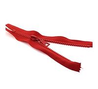 FOELANNE Zips For Sewing Resin Zipper, 5# 15/20/25 cm 2Pcs Plastic Zipper Resin Colorful Zipper Close-End Auto Lock Zipper(Red,20cm)