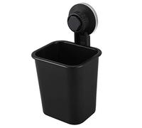 Foemey 1 PC Suction Cup Toothbrush Cup Holder Rack Plastic Holder Toothpaste Storage Box for Kitchen Bathroom Toilet Black