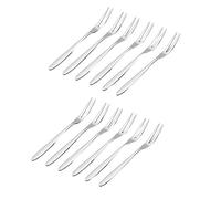 Foemey 12 Pcs Dessert Forks,5.1 InchStainless Steel Mini Salad Fruit Fork Tasting Forks Cocktail Fork